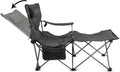 Camp Chairs for Adults Folding Beach Chairs 2 in 1 Portable Lightweight Mesh Lounger Chair with Removable Table T760129