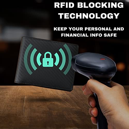 Leather Bifold Wallet with ID Window and RFID Blocking T4713