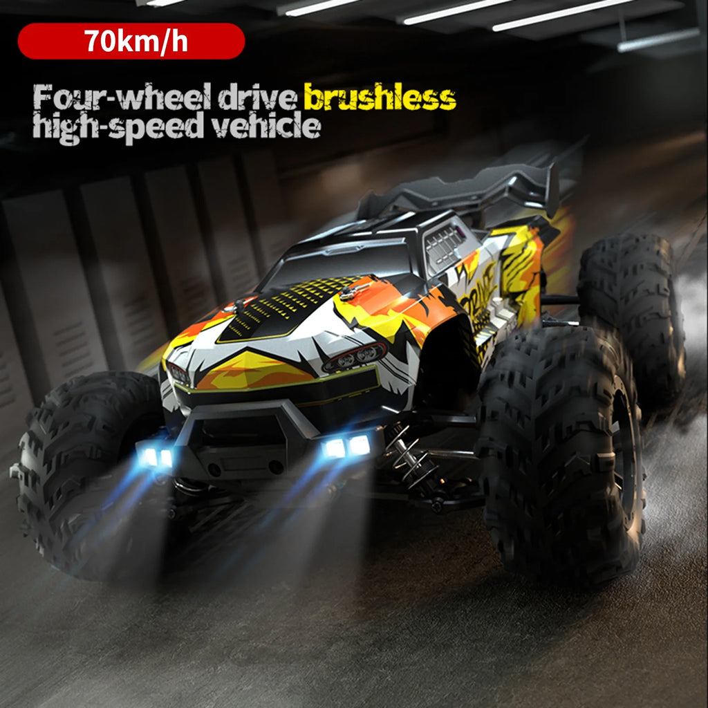 2.4Ghz 70KM/H 1/16 Off Road RC Trucks Brushless Motor LED Light 4WD Vehicle H1674
