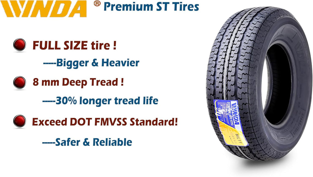 4 New Premium Trailer Tires ST 205 75R15 8-Ply Load Range D Steel Belted Radial A5518