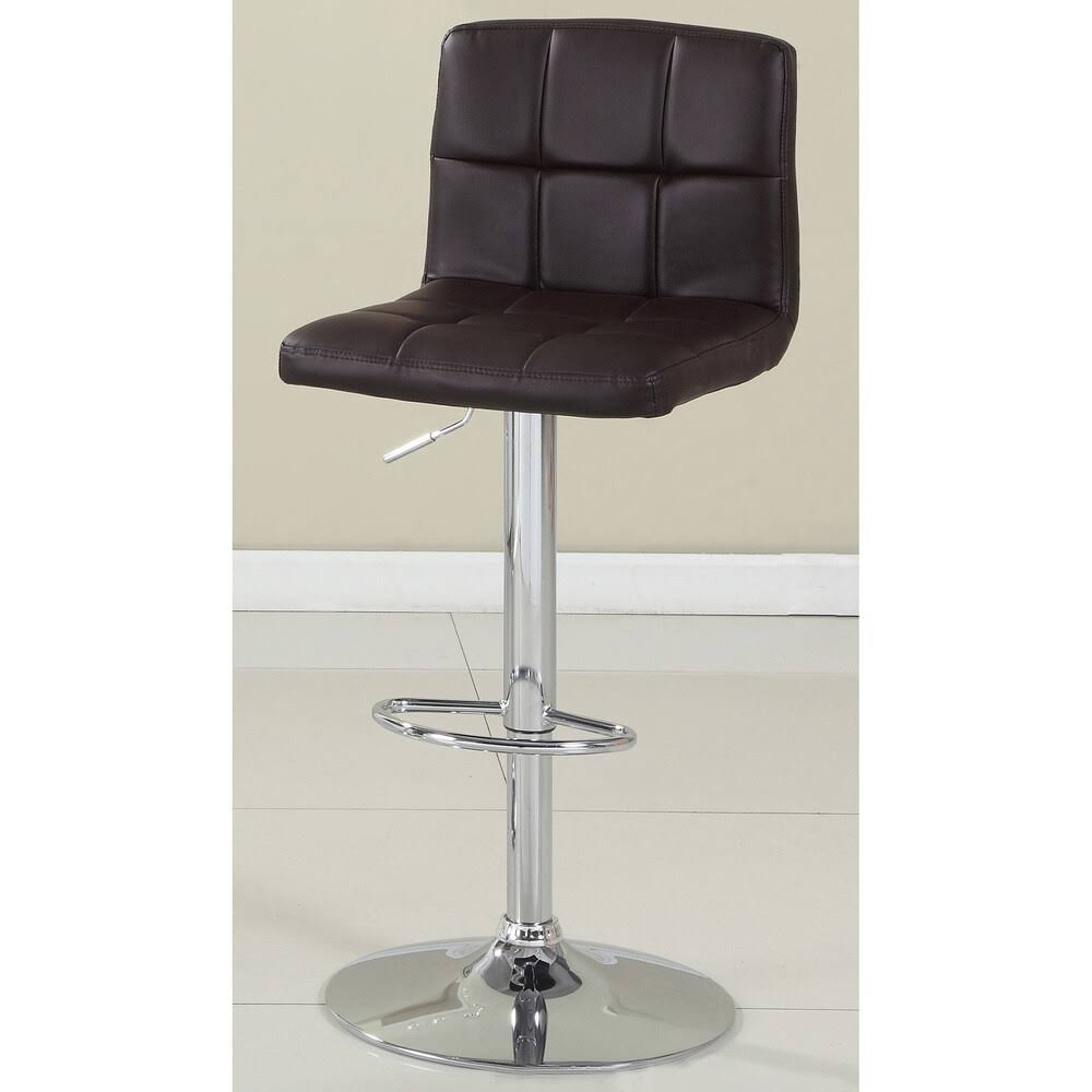 White Leatherette Bar Stool F5593