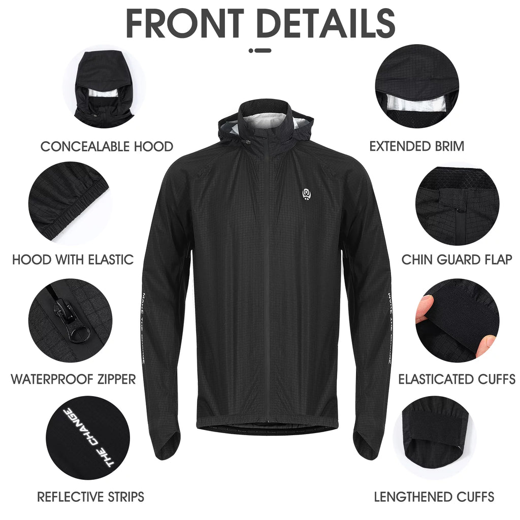 Black Windproof Cycling Jacket S10587