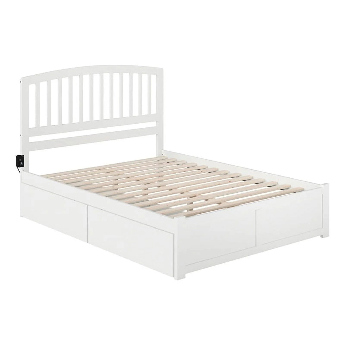 White Queen Storage Platform Bed Z8495