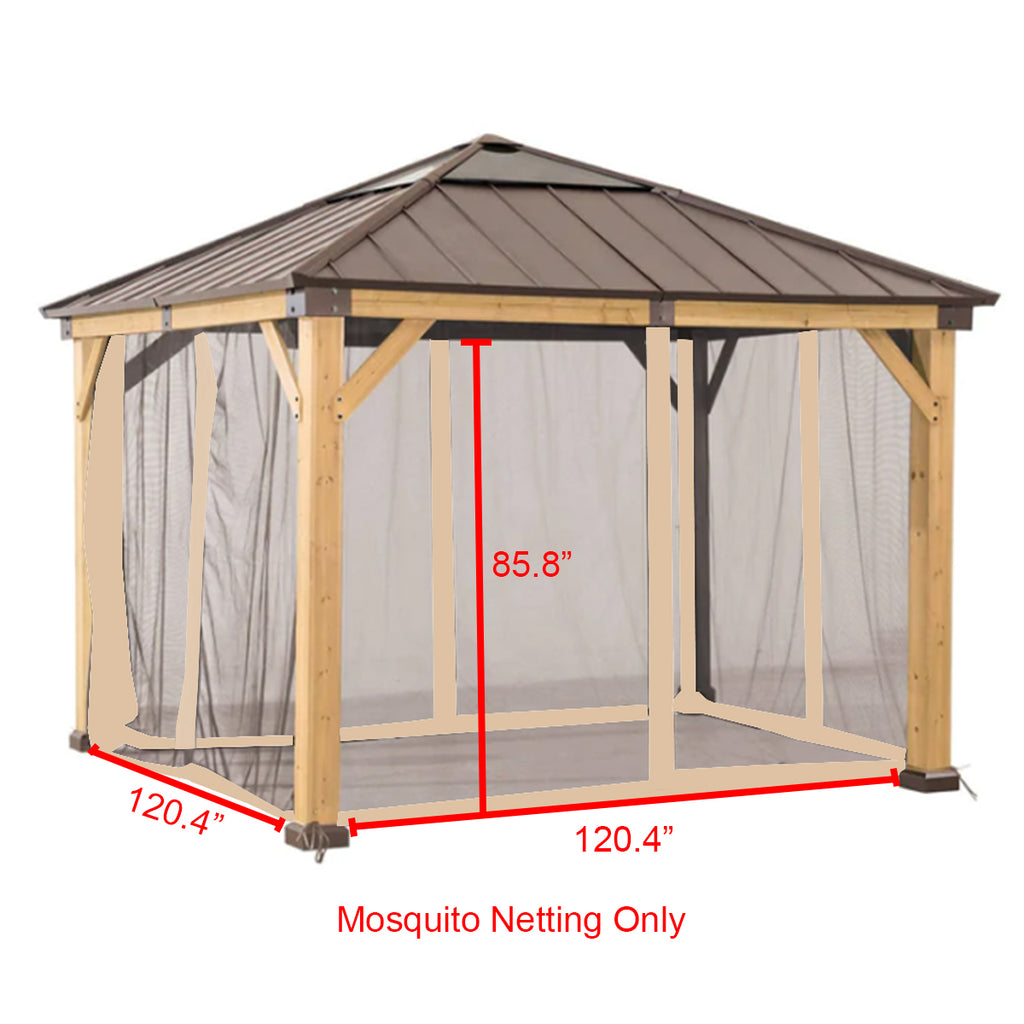 Replacement Mosquito Netting Set for Hard Top Gazebo I578