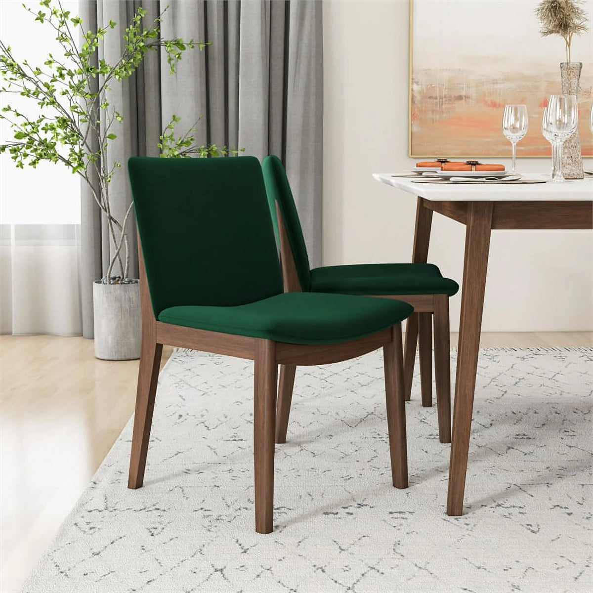 Solid Wood Walnut Dining Table and Chair Set of 4 W260