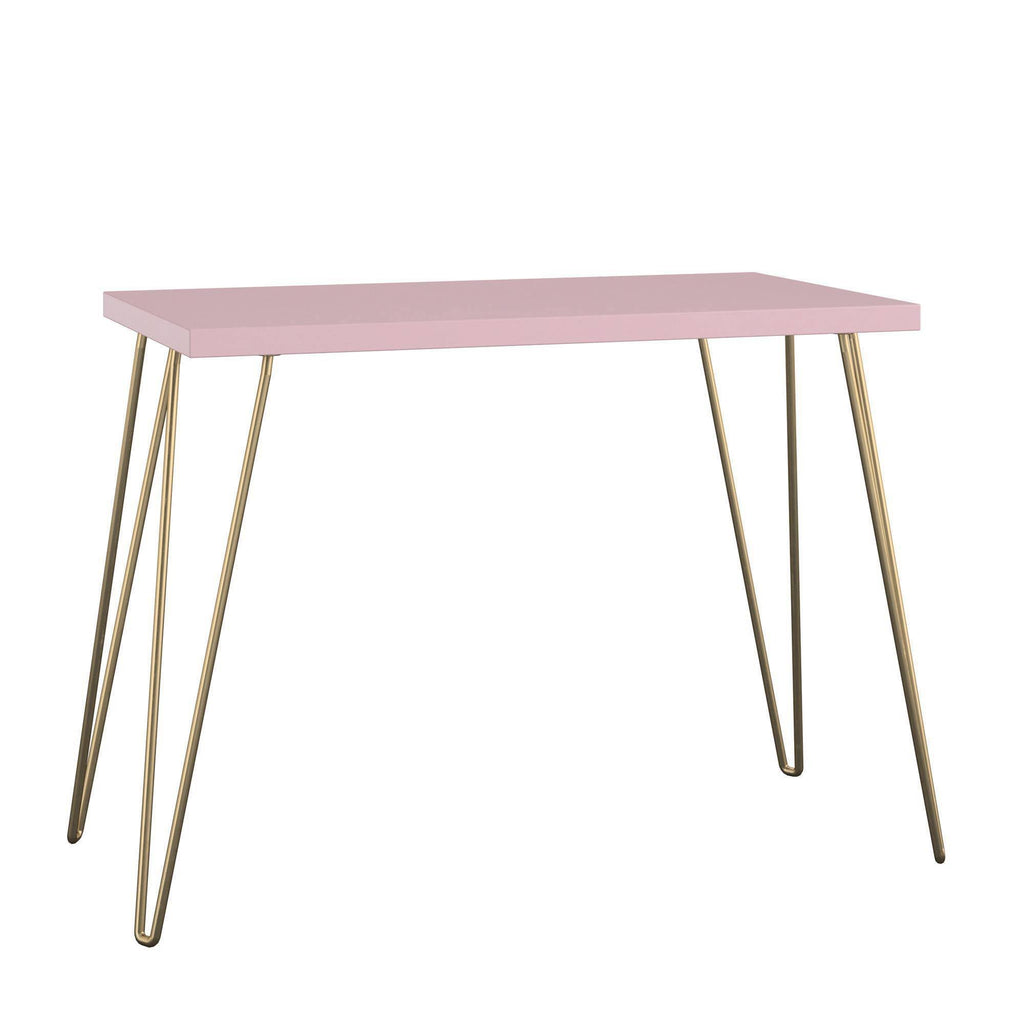 Retro Computer Desk Pink/Gold V98102
