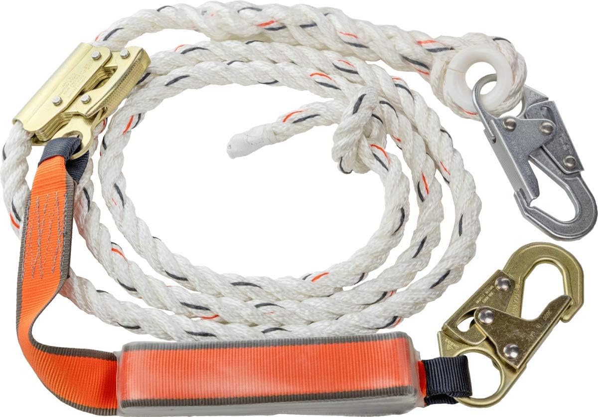 100’ Vertical Lifeline Assembly with Shock Absorber and 18” Extension Lanyard W55055