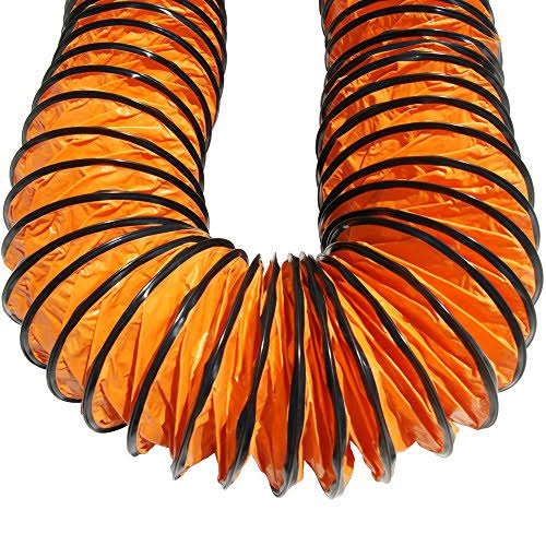 Orange Ventilation Duct Hose, 10x22ID x 25 ft Length Z13291