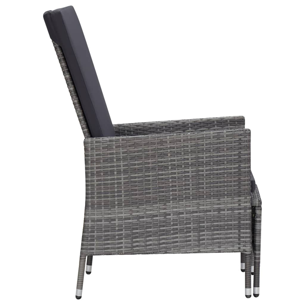 2 Piece Gray Poly Rattan Outdoor Lounge Set with Cushions A212