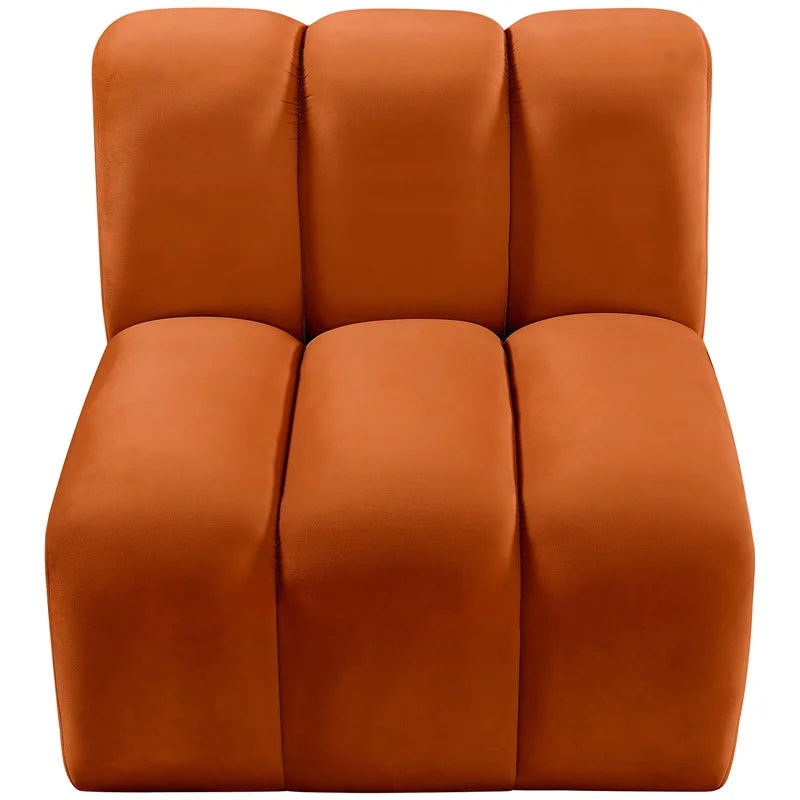 Cognac Velvet Straight Chair U52698