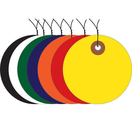 Yellow Plastic Circle Tags 100/Case Z990092
