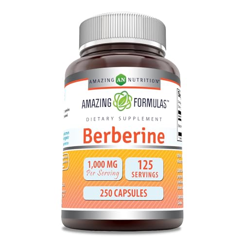 Berberine 1000mg 250 Capsules Supplement Non GMO Gluten Free I5711