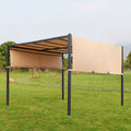 Tan Metal Gazebo Canopy Tent with Sliding Adjustable Canopy G6034