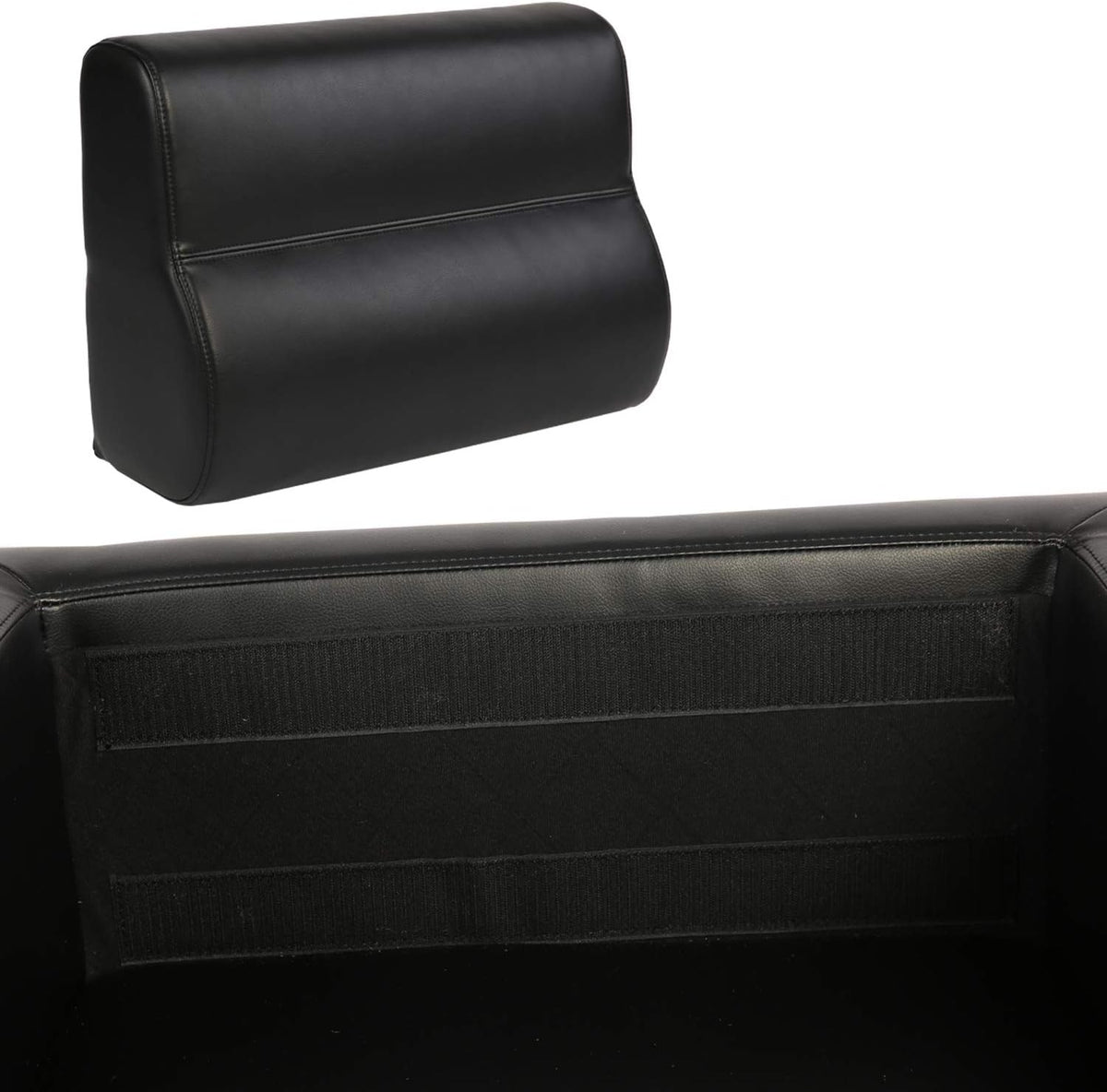 Black Leather Club Chair with Cushion A5114