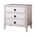 Antique White 3-Drawer Nightstand with USB Plug Y684586