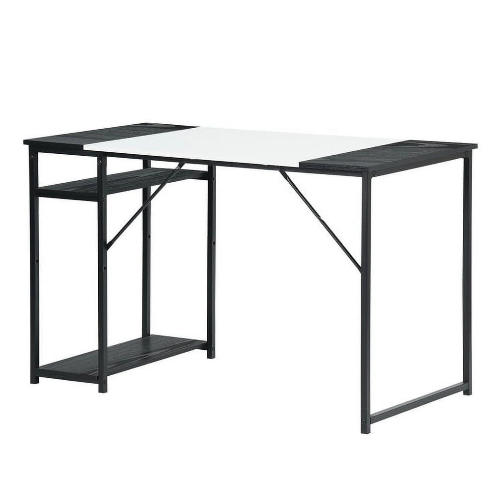 47.2" L Writing Computer Desk with 2 Storage Shelves White & Black I210194