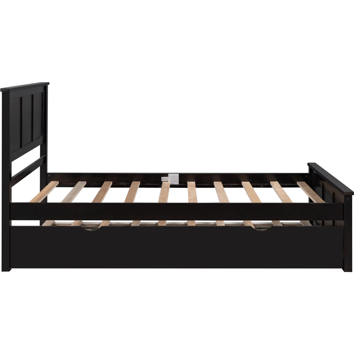 Wood Twin Platform Bed with Headboard & Trundle L1825