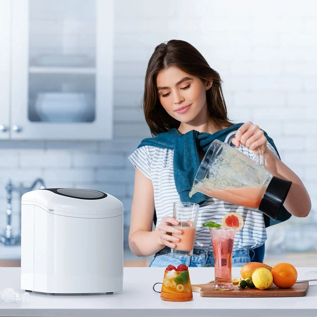 Countertop Ice Maker with Basket and Ice Scoop, White C466877