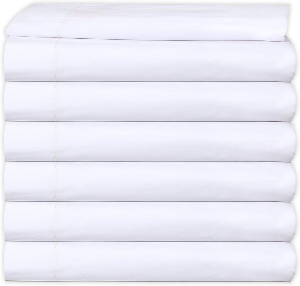 Pack of 6 Twin White Fitted Sheets Polycotton T200 H9953