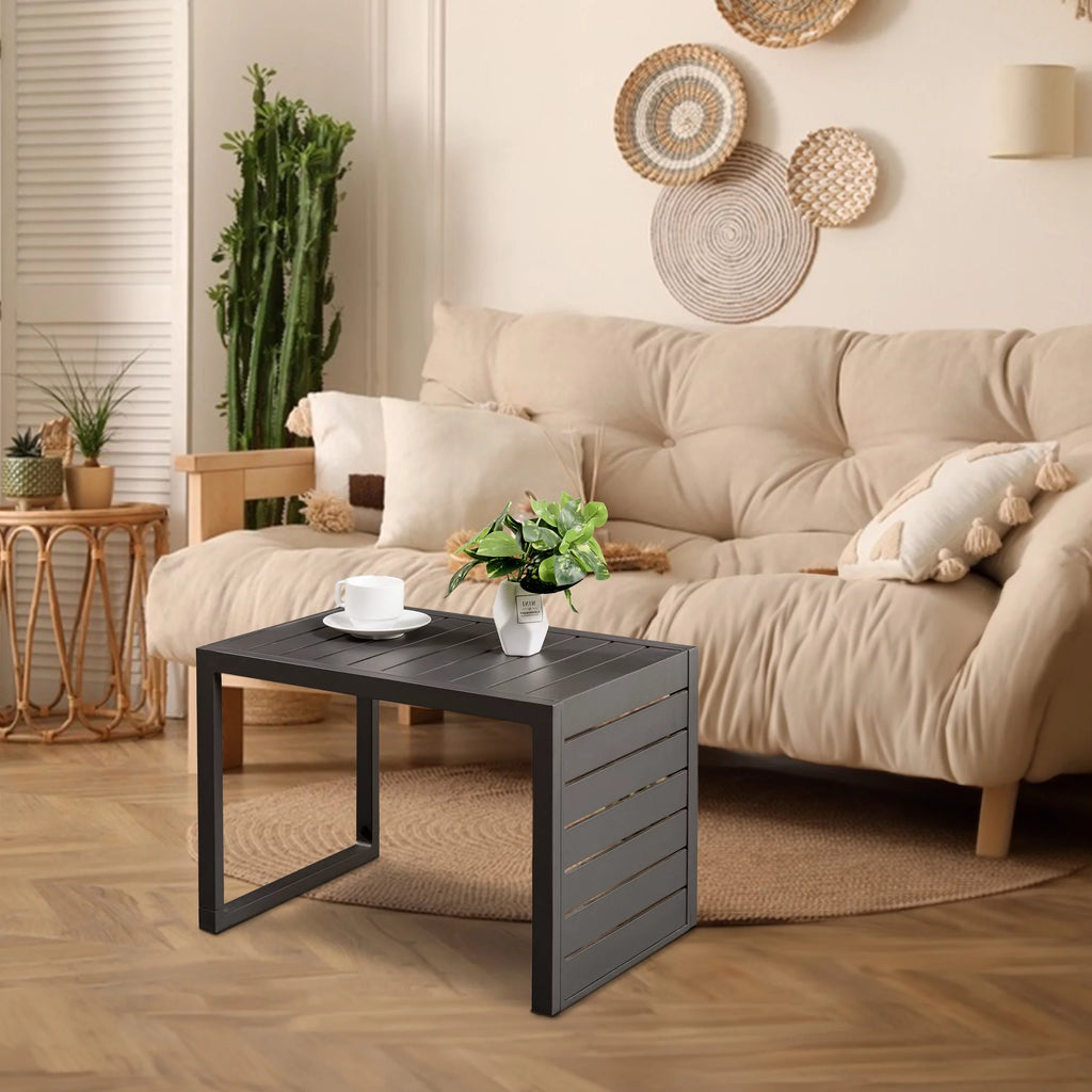 C Shaped Aluminum Side Table Dark Grey E168326