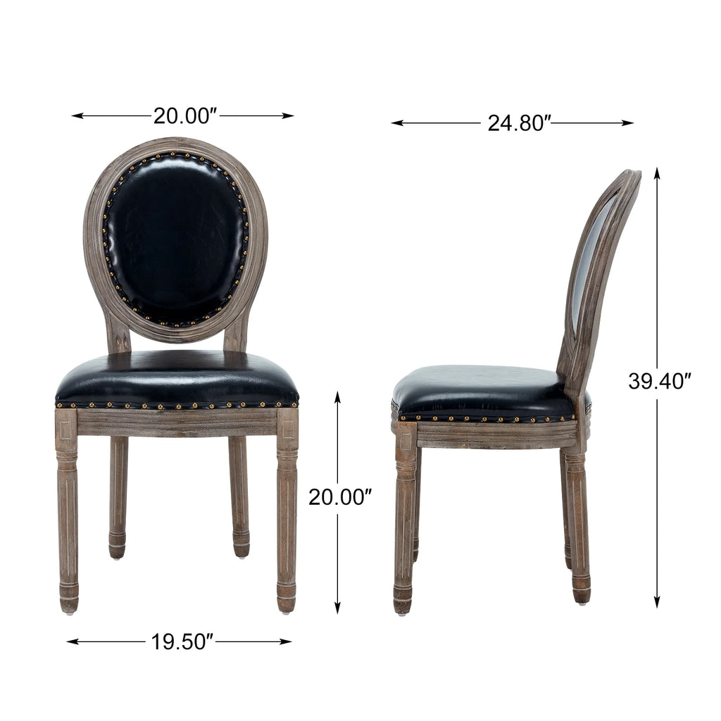 Brown Leather Dining Chairs Set of 2 G8531