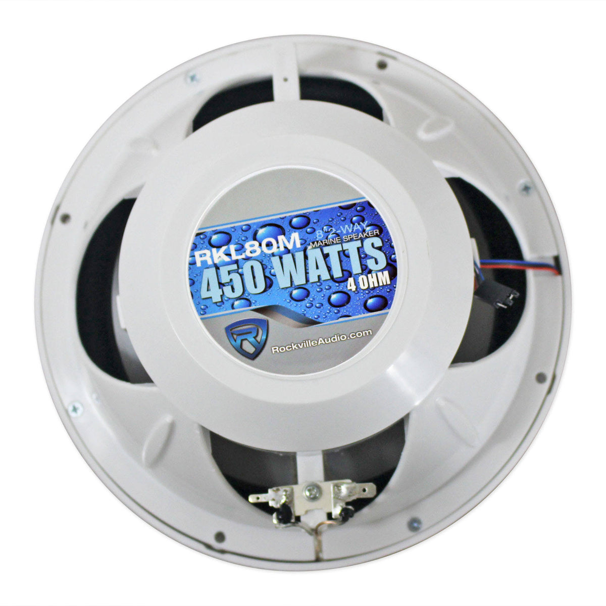 8x22 900 Watt White 2-Way Marine Boat Speakers with LED G4372