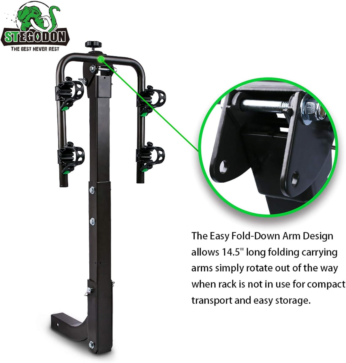 2 Bike Hitch Rack 2'' Hitch Receiver Heavy Duty Bicycle Carrier Racks Hitch Mount Double Foldable Rack Pack of 2 F1033