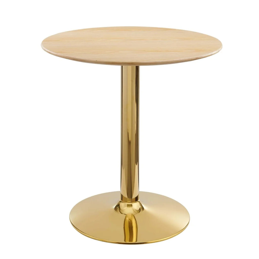 28" Round Wood & Metal Dining Table K926