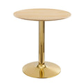 28" Round Wood & Metal Dining Table K926