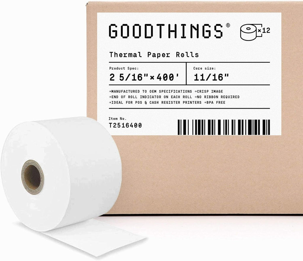3 1/8 X 119' 50 Rolls Thermal POS Receipt Paper Roll BPA Free F86220