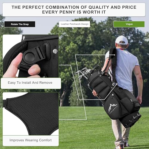 Lightweight Golf Stand Bag with 5 Way Full-Length Dividers and 8 Pockets Y613657