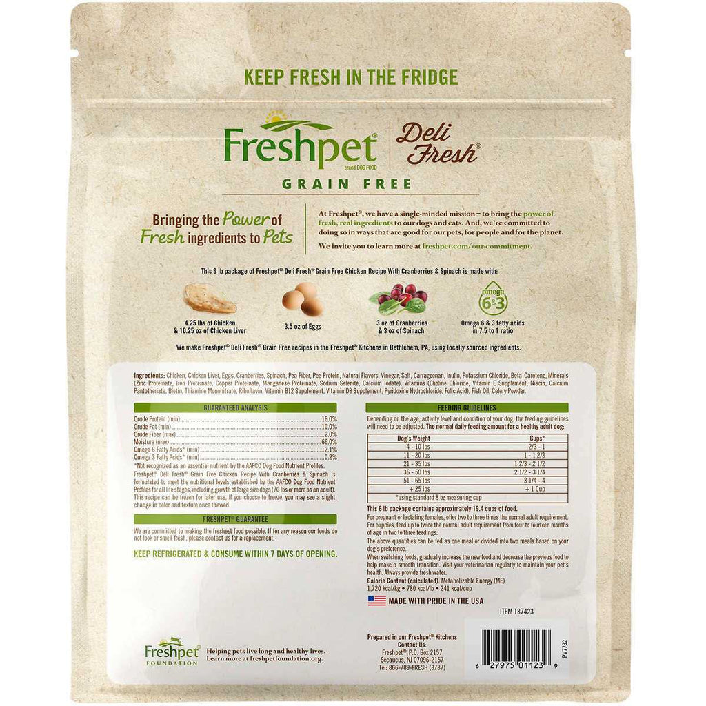 Freshpet Select Deli Fresh Chiken Recipe with Cranberries & Spinach G371
