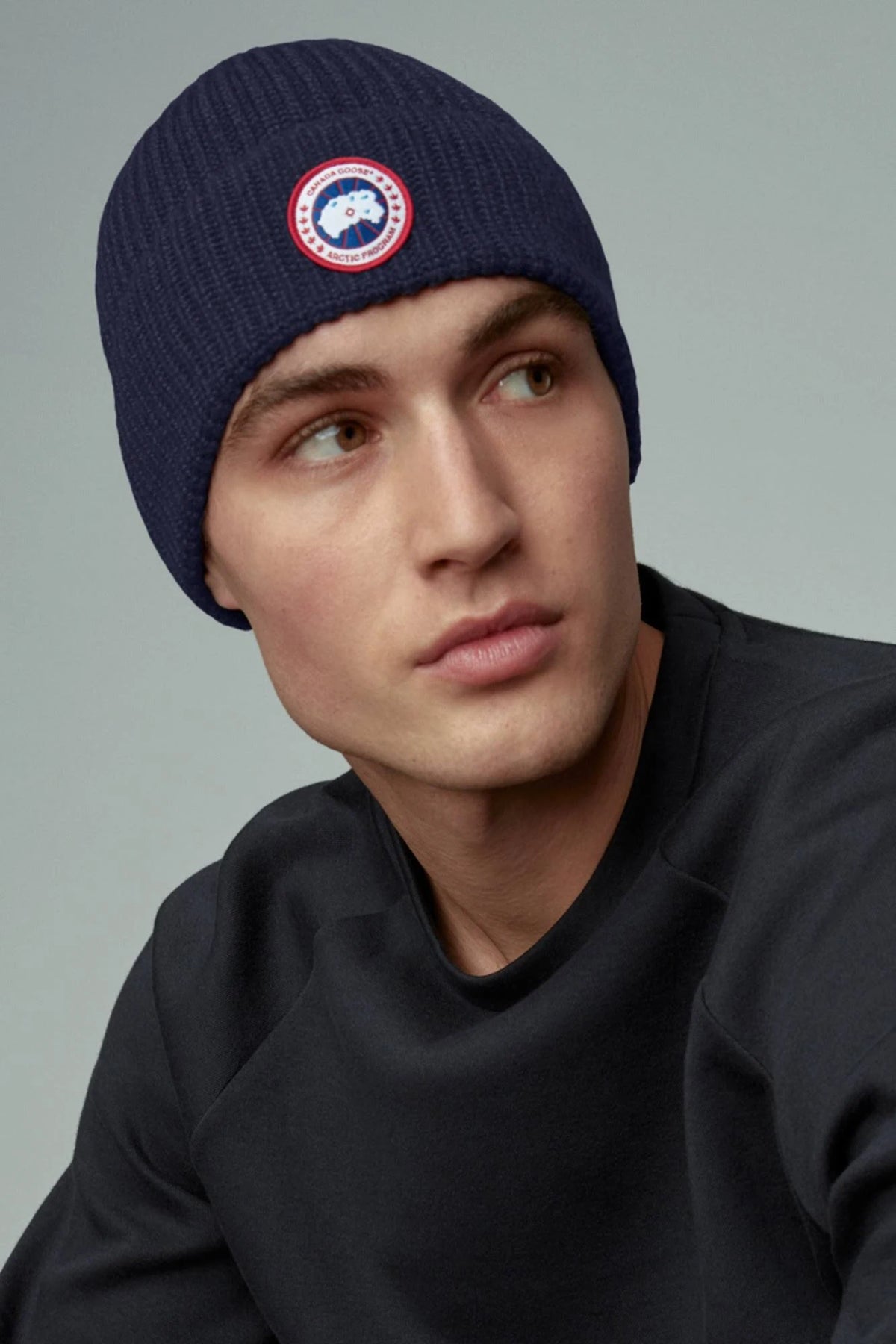 Blue Ribbed Toque Beanie L886331