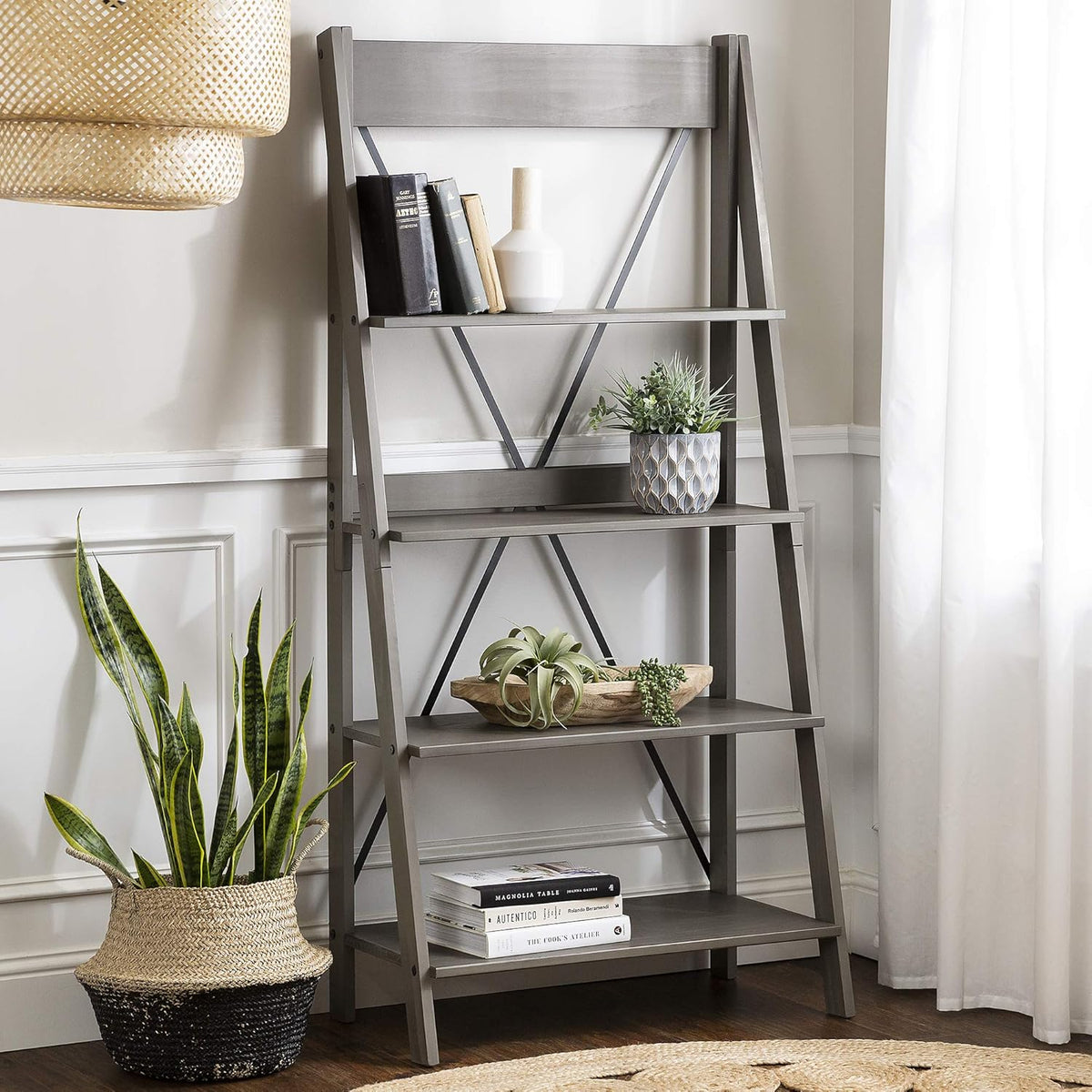 4 Shelves Brown Wood Bookcase B186