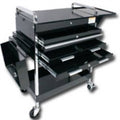 Black 4 Drawer Service Cart with Locking Top T921390