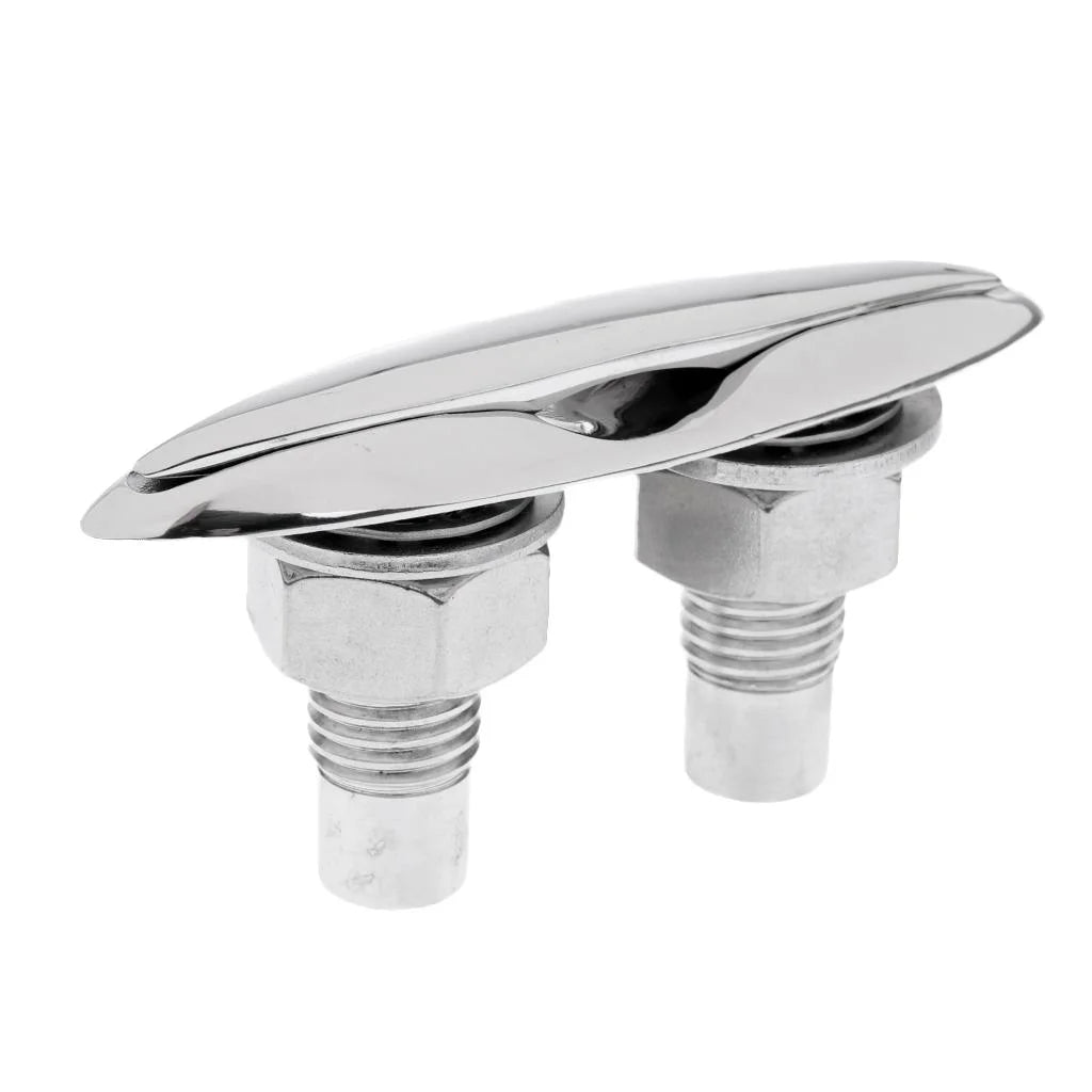 5'' Retractable Boat Marine Stainless Steel Pull up Cleat Flush Mount Lift Hardware Polished R66195