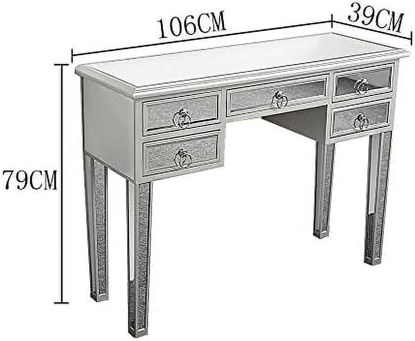 Mirrored Console Sofa Table with Silver Finish W99042