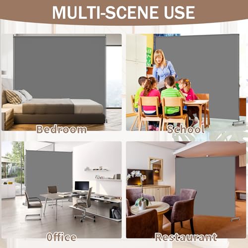 Height Adjustable Single Panel Room Divider with Caster Wheels and Brakes U579298