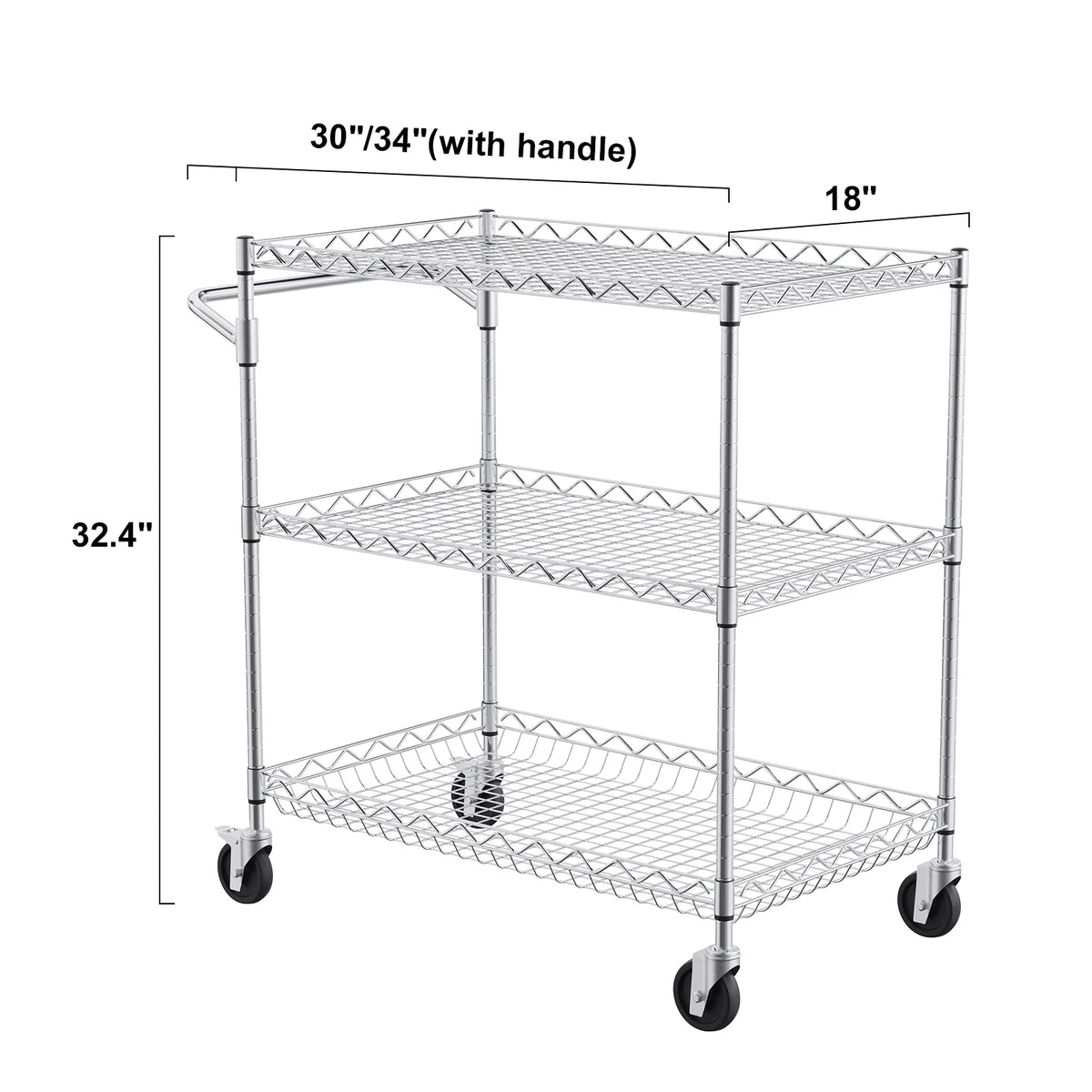 3-Tier Utility Rolling Cart on Wheels M594