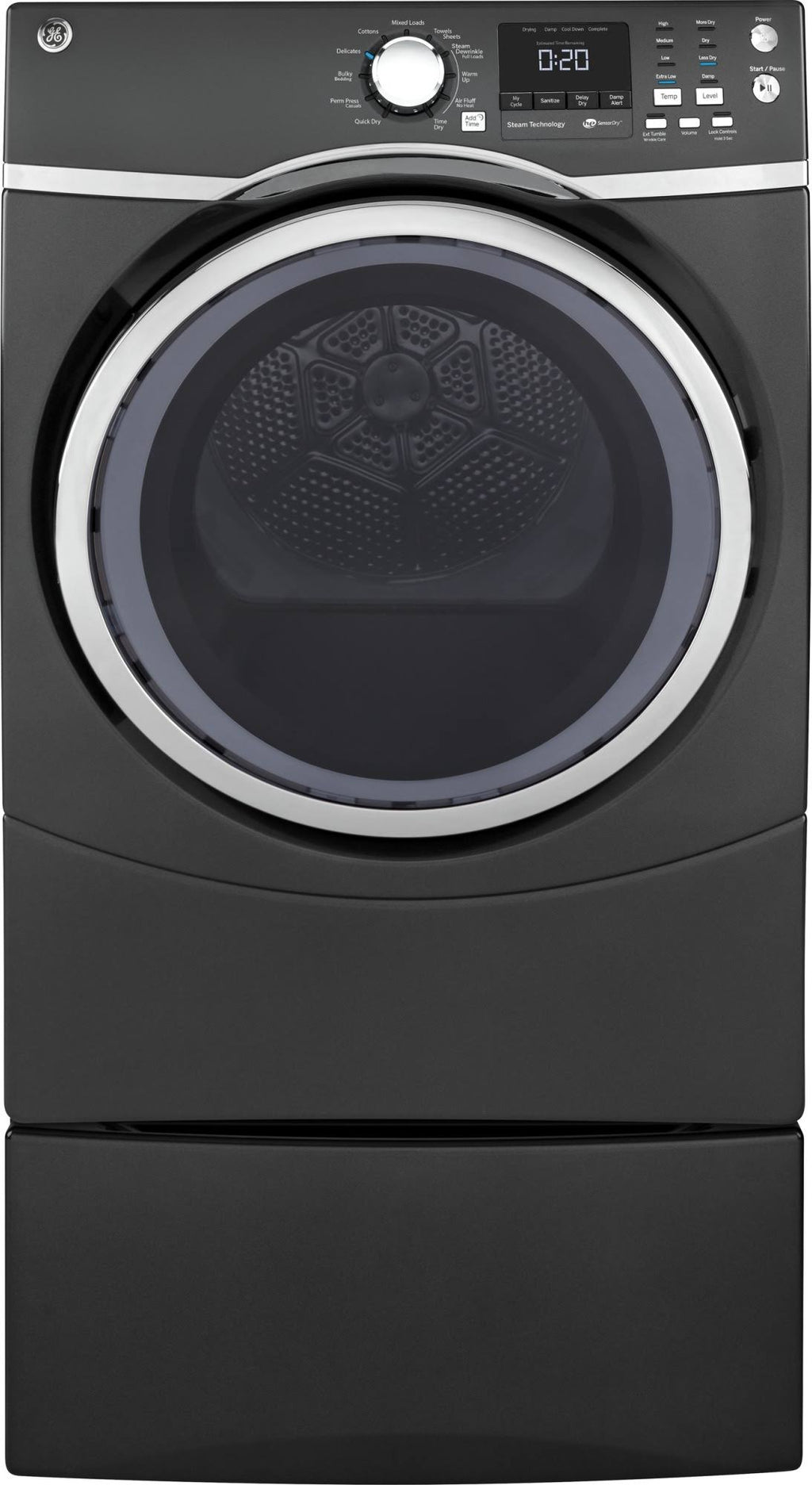 Gray Electric Dryer with Steam D5005