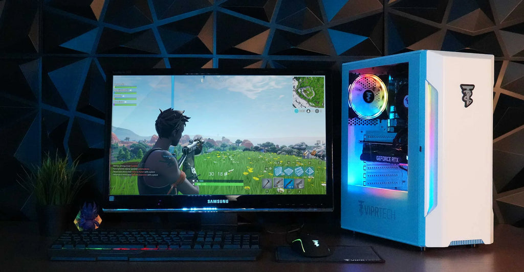Gaming PC Desktop Computer AMD Ryzen 5 2600 RTX 3060 32GB DDR4 1TB NVMe SSD White M404