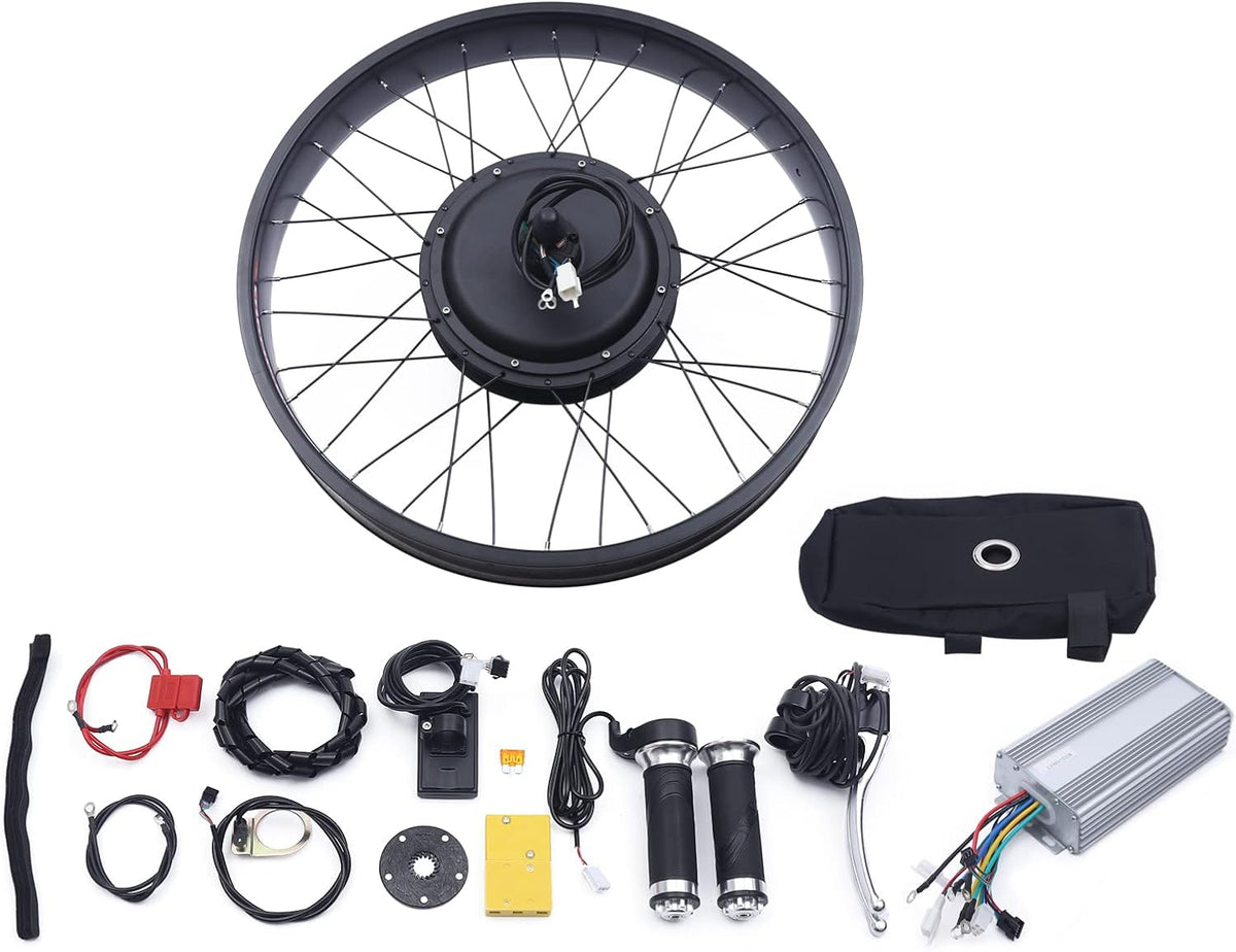 26" 48V 1500W Rear Wheel Electric Fat Tire Ebike Hub Motor Conversion Kit with LCD Display J295420