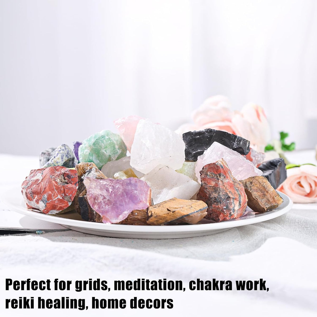 3LB Assorted Natural Stone Mix Raw Gemstone Rough Stones Crystals A609