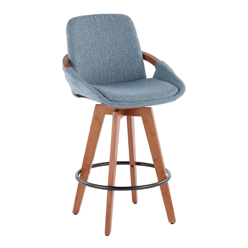 Blue Noise Fabric Counter Stool O229617