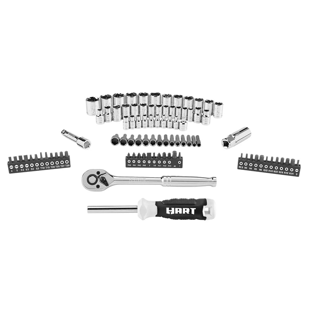 90-Piece 3/8-inch Mechanics Tool Set Chrome Finish T7557