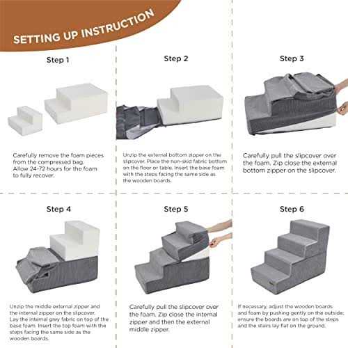 Folding Pet Stairs with Certified Foam Z525