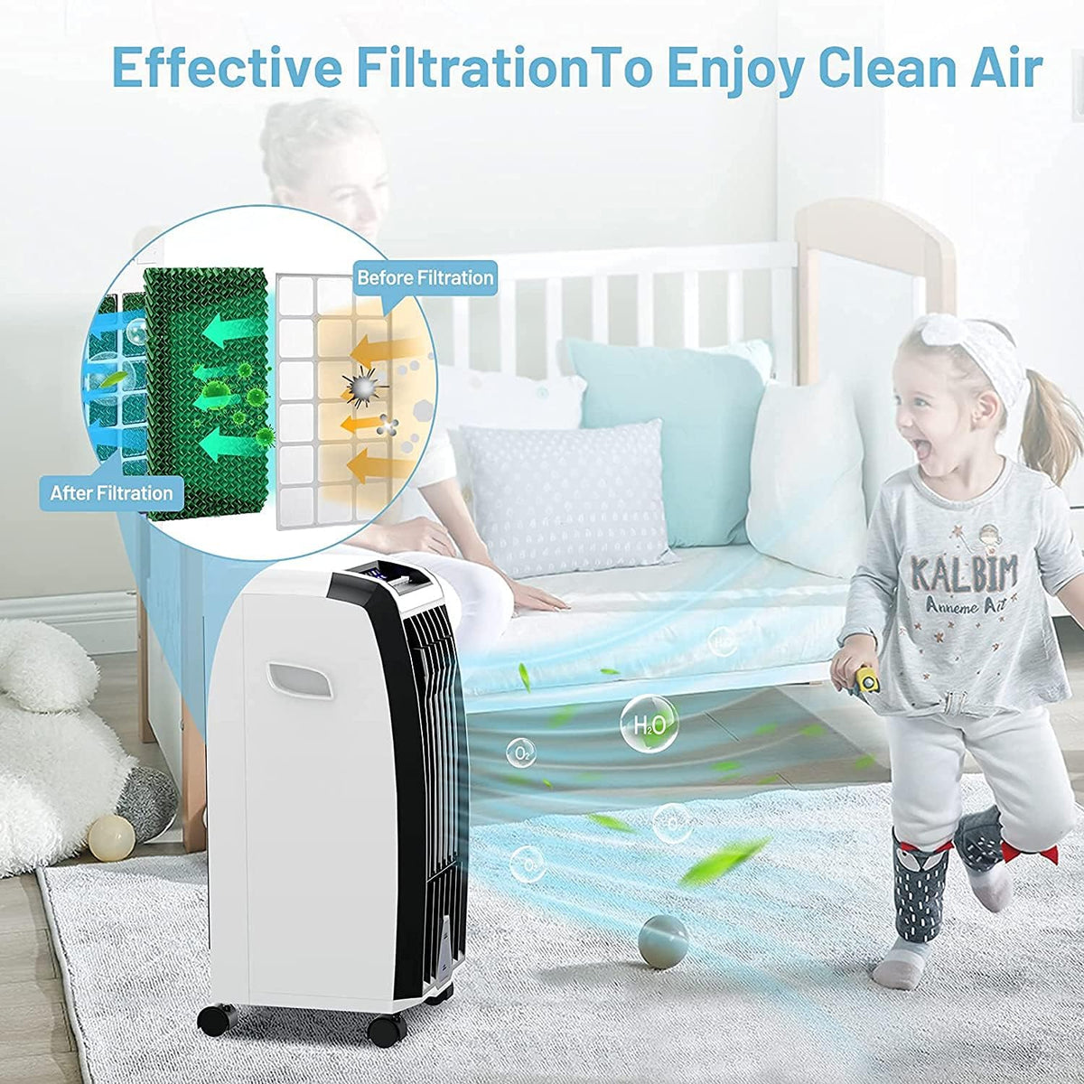 Portable 4-in-1 Evaporative Air Cooler with Humidifier L67989