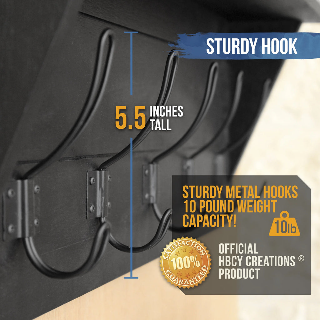 Wall Mounted Coat Rack Shelf with Hooks N735265