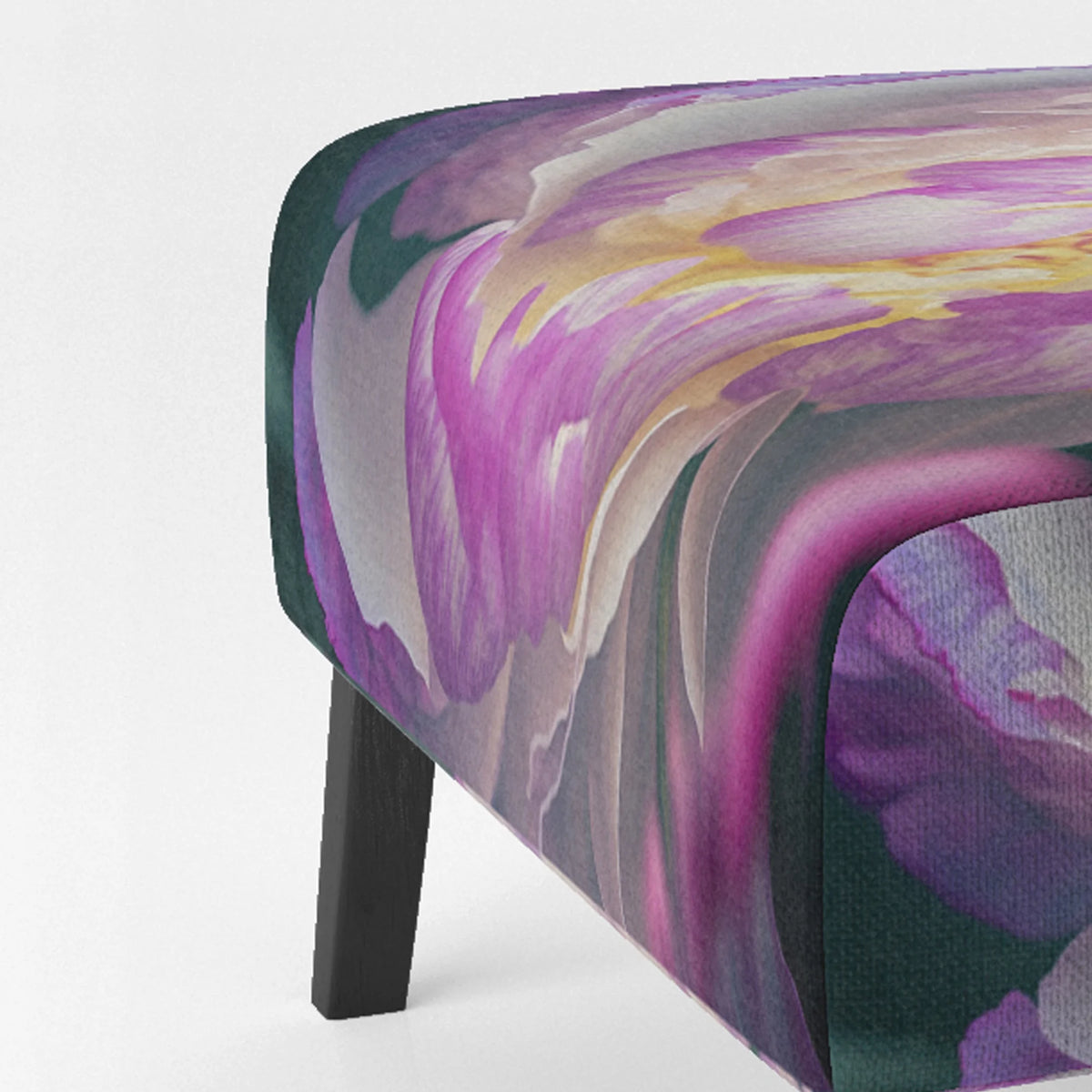 Upholstered Floral Peony Accent Chair J637