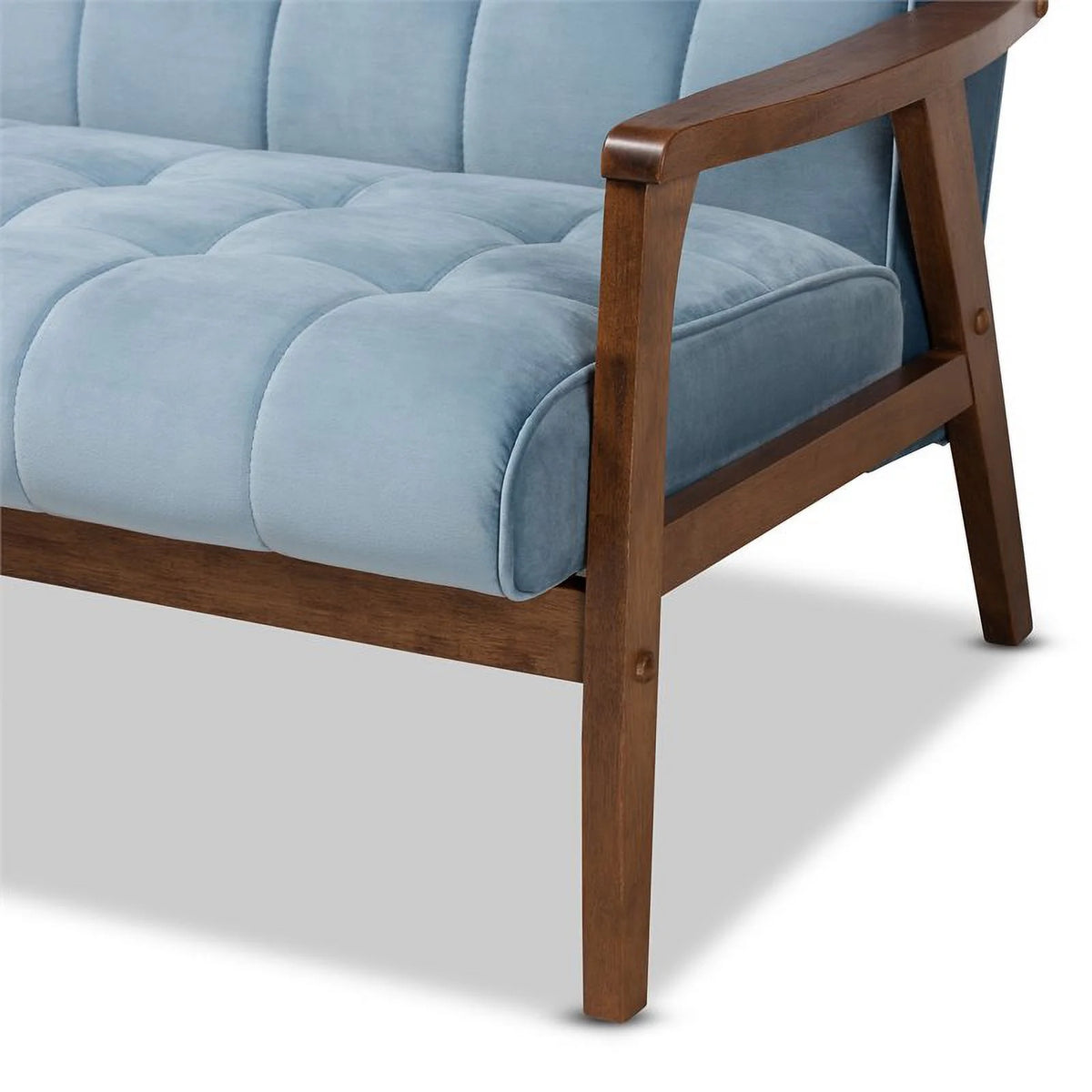 Light Blue Velvet Upholstered Wood 3-Piece Living Room Set C9299